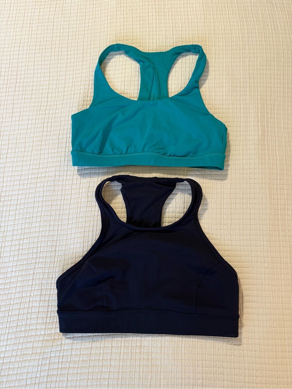 Women’s Lululemon Racerback Sports Bras - Teal and Navy Size 8